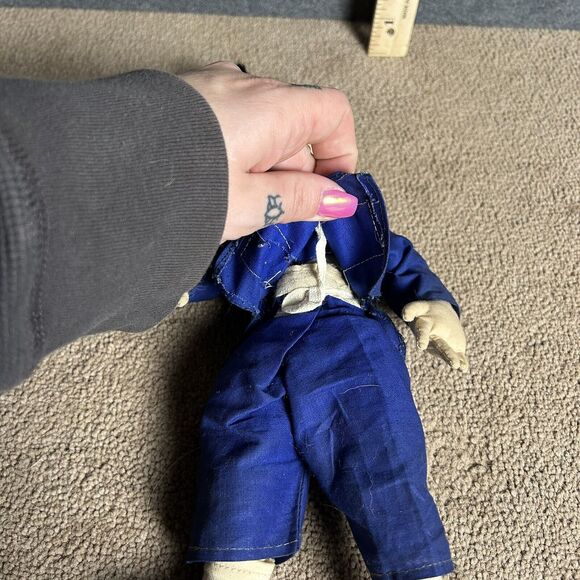 Vintage Mid Century Dolls Asian Chinese Boy And Girl Cloth Fabric Handmade Dolls - Picture 8 of 8